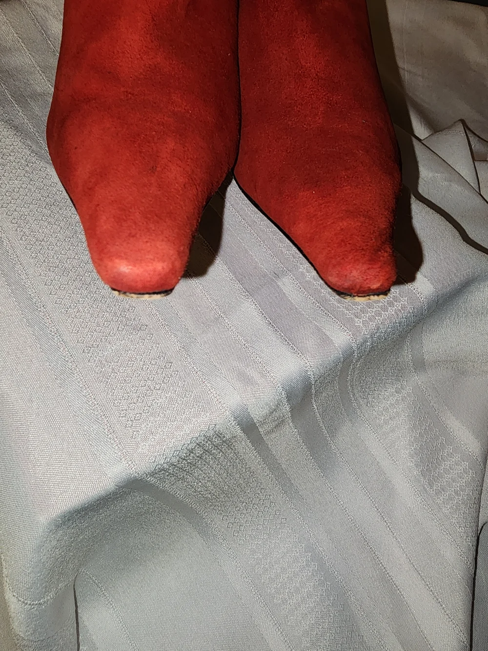 Vero Cuoio Red Suede Pointed-Toe Stiletto Ankle Boots